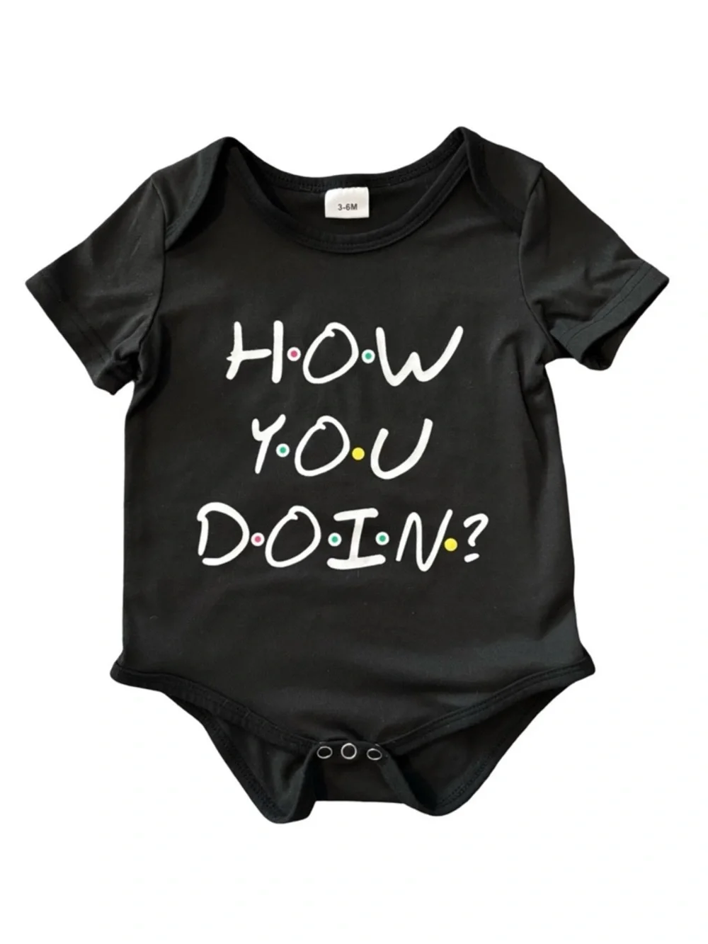 FRIENDS Sitcom “How You Doing” Graphic One Piece Onsie Baby Girl Boy Size 3-6 mo